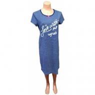 Сорочка , короткий рукав, трикотажная, размер 52, синий СВIТАНАК