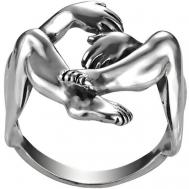 Кольцо  Йога, серебро, 925 проба, чернение, размер 17.5, серебряный Самородок