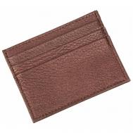 Кредитница натуральная кожа, 4 кармана для карт, бордовый Кроко