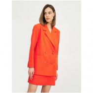 Костюм , жакет и юбка, повседневный стиль, прямой силуэт, размер 46, оранжевый Olya Stoforandova