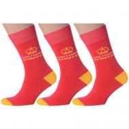 Мужские носки , 3 пары, классические, размер 29 (44-46), красный MoscowSocksClub