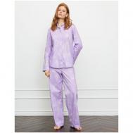Пижама , брюки, рубашка, размер 42 (S), белый, фиолетовый Celena