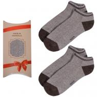Носки  унисекс , 2 пары, подарочная упаковка, размер 43-45, коричневый, серый Монголка