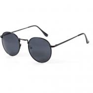 Солнцезащитные очки , круглые, оправа: металл, с защитой от УФ, поляризационные, черный TROPICAL by SAFILO