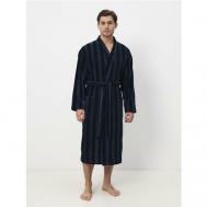 Халат , длинный рукав, карманы, банный халат, пояс/ремень, размер M, синий Luisa Moretti