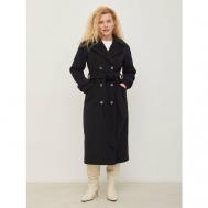 Пальто-реглан   демисезонное, удлиненное, размер 40/42, черный Viaville