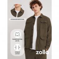 куртка-рубашка  демисезонная, размер S INT, коричневый ZOLLA