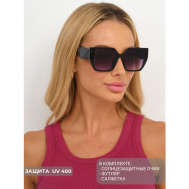 Солнцезащитные очки , квадратные, оправа: пластик, с защитой от УФ, для женщин, черный Blueice