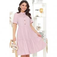 Платье-рубашка , вискоза, размер 50, розовый DSTrend