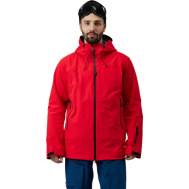 Куртка , средней длины, силуэт прямой, регулируемый капюшон, снегозащитная юбка, внутренние карманы, карманы, карман для ски-пасса, несъемный капюшон, размер 52, красный Stayer