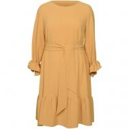 Платье , трапециевидный силуэт, мини, размер 54, оранжевый MILA