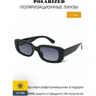 Солнцезащитные очки , квадратные, оправа: пластик, поляризационные, с защитой от УФ, черный BOLAINI