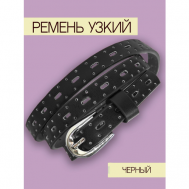 Ремень экокожа, металл, для женщин, размер 110, длина 110 см., черный Awengo Belts