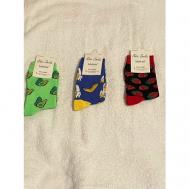 Носки , 3 пары, размер 37-41, мультиколор, черный, бирюзовый, синий, зеленый Nice Socks