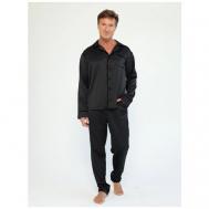 Пижама , карманы, размер 50, черный Малиновые сны