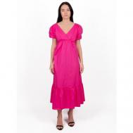 Платье , хлопок, макси, открытая спина, размер S, фуксия, розовый FRACOMINA