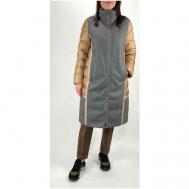 Пальто  , шерсть, силуэт прямой, размер 42 It, серый, бежевый Cappellini