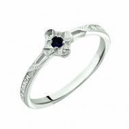 Кольцо  православное кольцо с натуральным камнем, серебро, 925 проба, родирование, сапфир, размер 17.5, синий CORDE