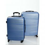 Комплект чемоданов  31626, ABS-пластик, размер M, синий Feybaul