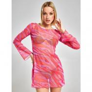 Пляжное платье , быстросохнущее, размер 42, розовый, фиолетовый ALZA