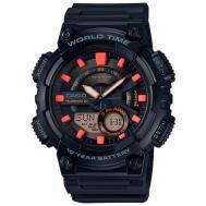 Наручные часы  Collection AEQ-110W-1A2, черный, оранжевый Casio
