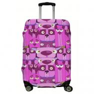 Чехол для чемодана , размер M, фиолетовый, белый LeJoy