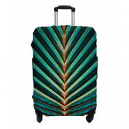 Чехол для чемодана , текстиль, полиэстер, износостойкий, размер S, оранжевый, зеленый MARRENGO