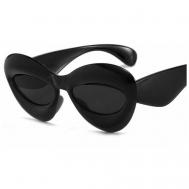 Солнцезащитные очки , круглые, складные, черный Нет бренда