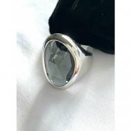 Кольцо , бижутерный сплав, родирование, хрусталь, кристалл, размер 17, серый, серебряный Florento