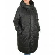 куртка  демисезонная, силуэт свободный, карманы, стеганая, влагоотводящая, ветрозащитная, размер 58, черный Не определен