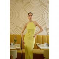 Платье-комбинация , вискоза, в классическом стиле, макси, открытая спина, размер 42, желтый Sashaskvo
