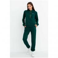 Комплект , брюки, худи, длинный рукав, капюшон, карманы, размер 48, зеленый Modellini