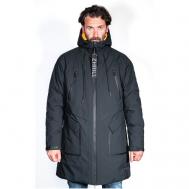 куртка  JANKO, демисезон/зима, силуэт свободный, капюшон, карманы, несъемный капюшон, размер L, черный ZHRILL