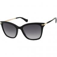 Солнцезащитные очки , кошачий глаз, оправа: металл, с защитой от УФ, градиентные, для женщин, черный Enni Marco