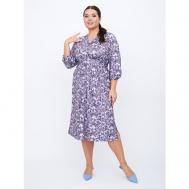 Платье , вискоза, повседневное, трапециевидный силуэт, миди, размер 56-58, фиолетовый АРТЕССА