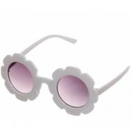 Солнцезащитные очки , круглые, оправа: пластик, для девочек, белый Нет бренда