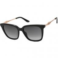 Солнцезащитные очки , квадратные, оправа: металл, с защитой от УФ, градиентные, для женщин, черный Guess