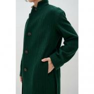 Пальто   демисезонное, силуэт прямой, средней длины, размер XL, зеленый Уста к устам