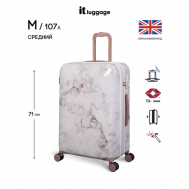 Чемодан , 107 л, размер M+, золотой, розовый IT Luggage