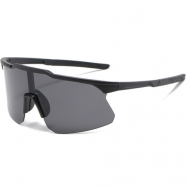 Солнцезащитные очки , монолинза, ударопрочные, спортивные, с защитой от УФ, черный LOCO