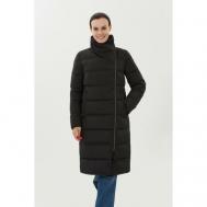Пальто  , демисезон/зима, удлиненное, размер 46, черный Madzerini