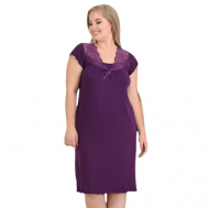 Сорочка  средней длины, короткий рукав, размер 52, фиолетовый Rozara