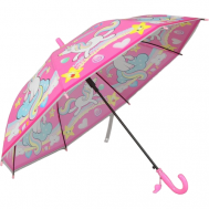 Зонт-трость , полуавтомат, купол 102 см., мини-зонт, для девочек, розовый Лас Играс
