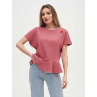 Блуза  , классический стиль, размер 54, розовый Тамбовчанка