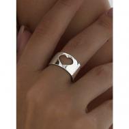 Перстень , серебро, 925 проба, родирование, размер 18, белый, серебряный Miestilo
