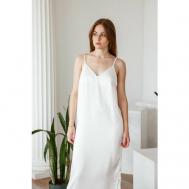 Платье-комбинация , атлас, миди, размер 46, белый Blisswedd