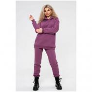 Костюм , худи и брюки, повседневный стиль, свободный силуэт, утепленный, карманы, размер 44, фиолетовый Dianida
