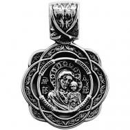 Нательная иконка Казанская Божия Матерь из серебра Serebromag Малахит