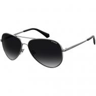 Солнцезащитные очки , авиаторы, оправа: металл, ударопрочные, с защитой от УФ, градиентные, поляризационные, серый Polaroid