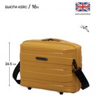 Бьюти-кейс  на молнии, 35.5х26.5х17.5 см, плечевой ремень, подкладка, жесткое дно, оранжевый, желтый IT Luggage